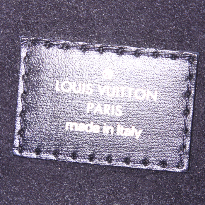 Sac bandoulière Louis Vuitton Metis en toile monogram beige et marron et cuir noir - Detail D4