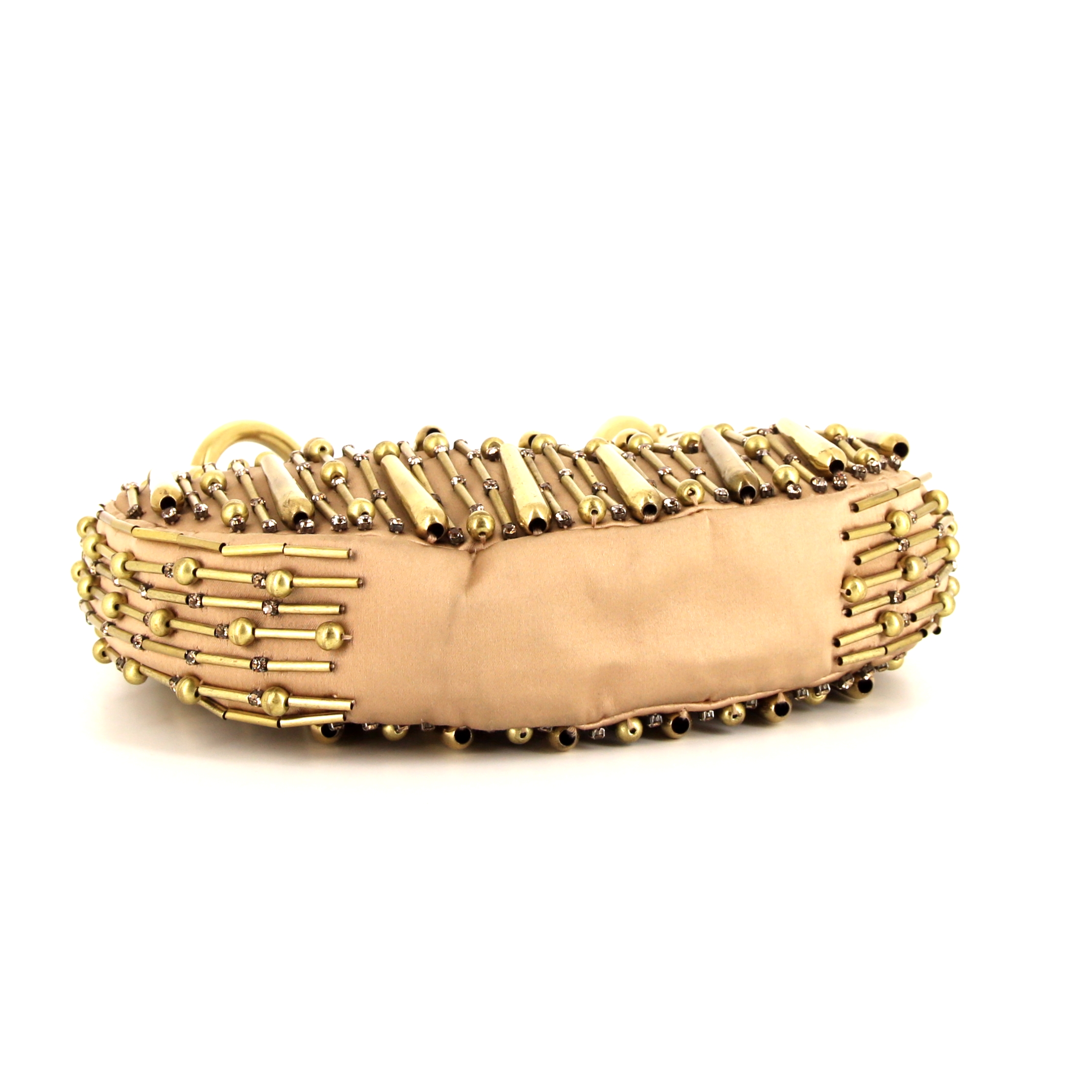 Chloé Vintage handbag in beige satin - Detail D4