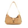 Gucci Vintage handbag in beige leather and beige canvas - 360 thumbnail