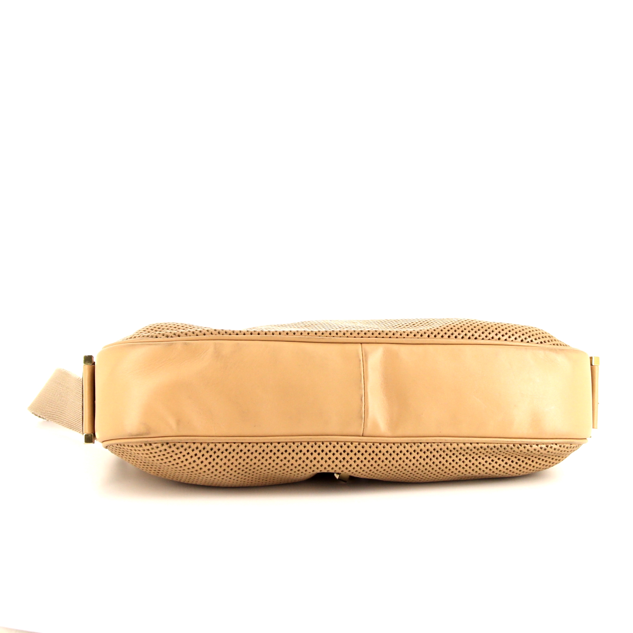 Bolso de mano Gucci Vintage en cuero beige y lona beige - Detail D4