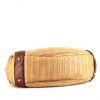 Shopping bag Gucci Mors in rafia beige e pelle marrone - Detail D4 thumbnail