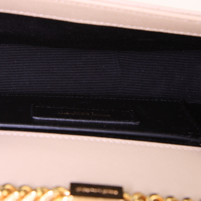 Borsa a tracolla Saint Laurent Kate modello piccolo in pelle martellata beige - Detail D2