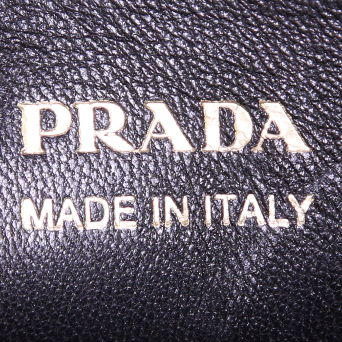 Bolso de mano Prada Shopping en cuero saffiano caqui - Detail D3