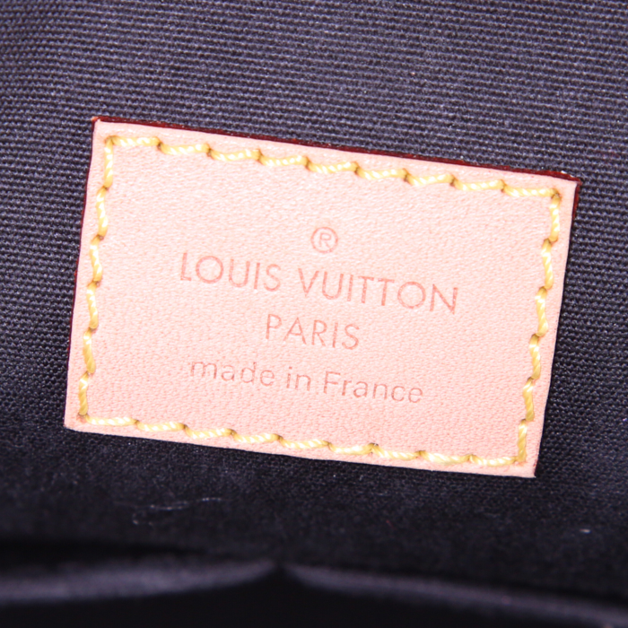 Borsa Louis Vuitton Alma modello grande in pelle verniciata monogram nera - Detail D3