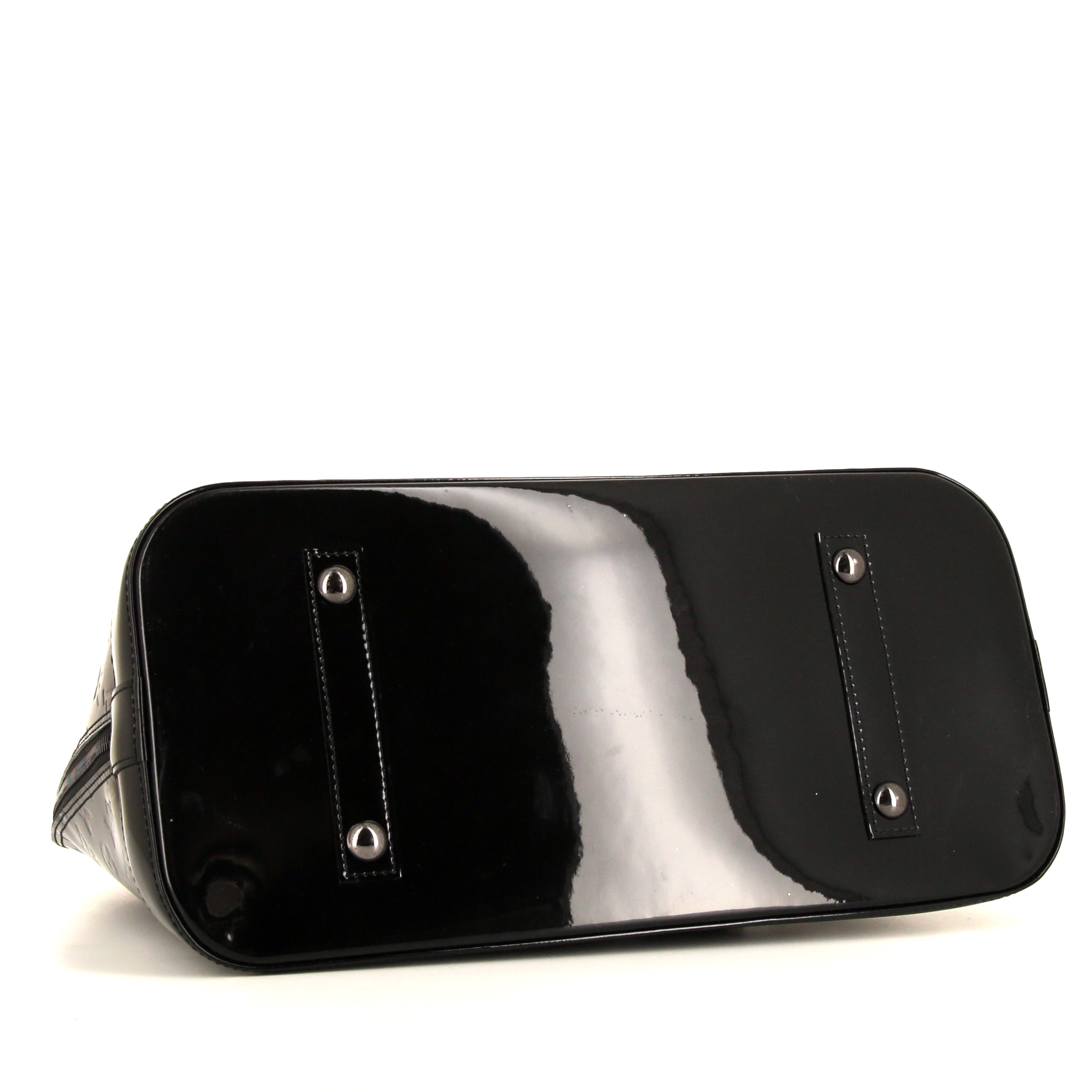 Bolso de mano Louis Vuitton Alma modelo grande en charol Monogram negro - Detail D4