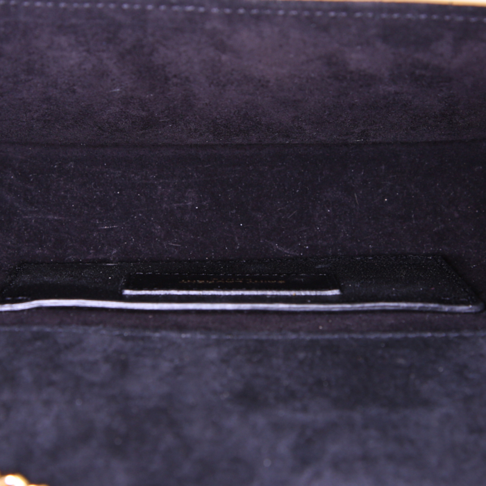 Borsa a tracolla Saint Laurent Kate Pompon mini in pelle dorata - Detail D2