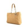 Dior Shopping shopping bag in beige leather - 00pp thumbnail
