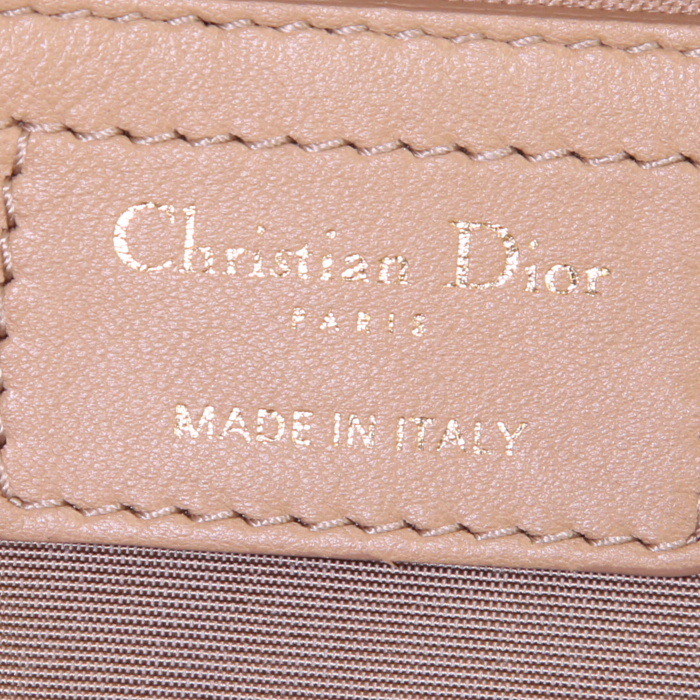 Shopping bag Dior Shopping in pelle beige cannage - Detail D3