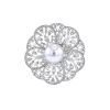 Sortija Chanel Camélia Dentelle en oro blanco,  diamantes y perla cultivada blanca - 00pp thumbnail