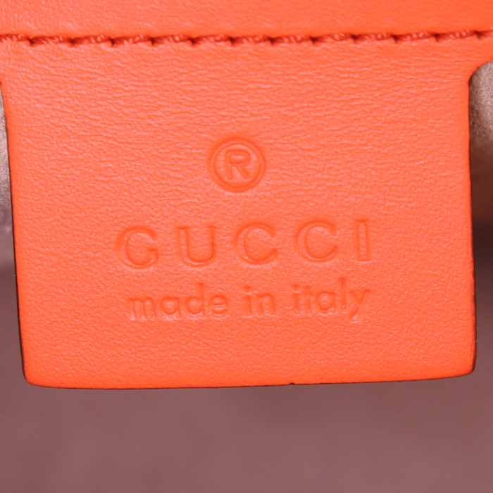 Bolso de mano Gucci Sylvie en cuero naranja - Detail D4