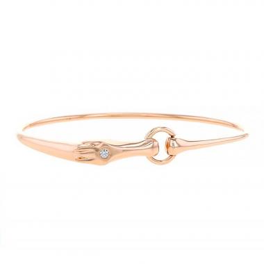 Hermès Galop bangle in pink gold and diamond