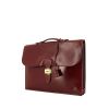 Hermès Sac à dépêches briefcase in burgundy box leather - 00pp thumbnail