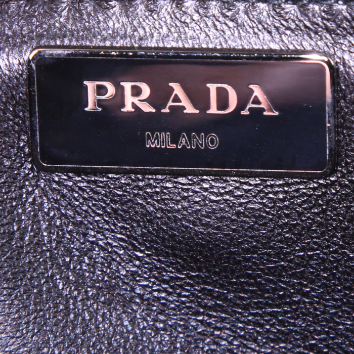 Borsa a tracolla Prada Sound in pelle saffiano blu marino - Detail D4