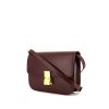 Céline Classic Box shoulder bag in burgundy leather - 00pp thumbnail