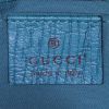 Gucci Mors pouch in beige monogram canvas and blue leather - Detail D4 thumbnail