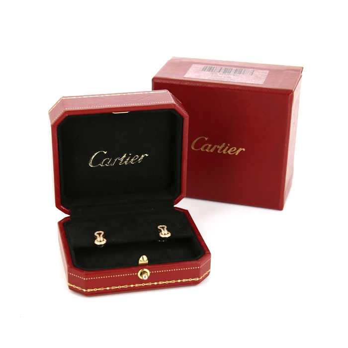 Cartier Agrafe small earrings in yellow gold and diamonds - Detail D2