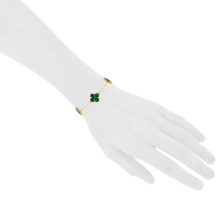 Bracelet Van Cleef 
Arpels Alhambra Vintage en or jaune et malachite - Detail D1