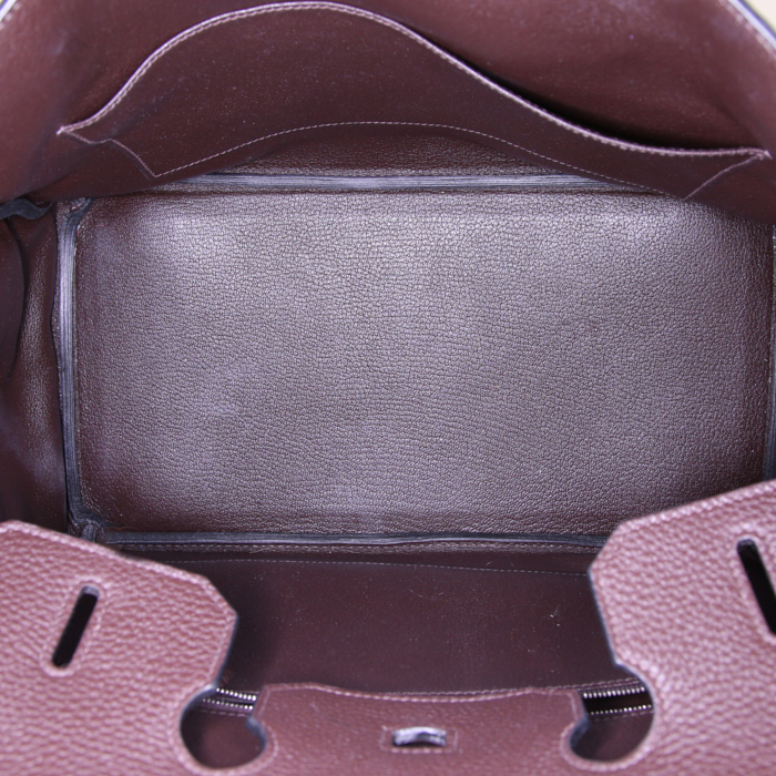 Sac à main Hermes Birkin 35 cm en cuir togo marron-chocolat - Detail D2