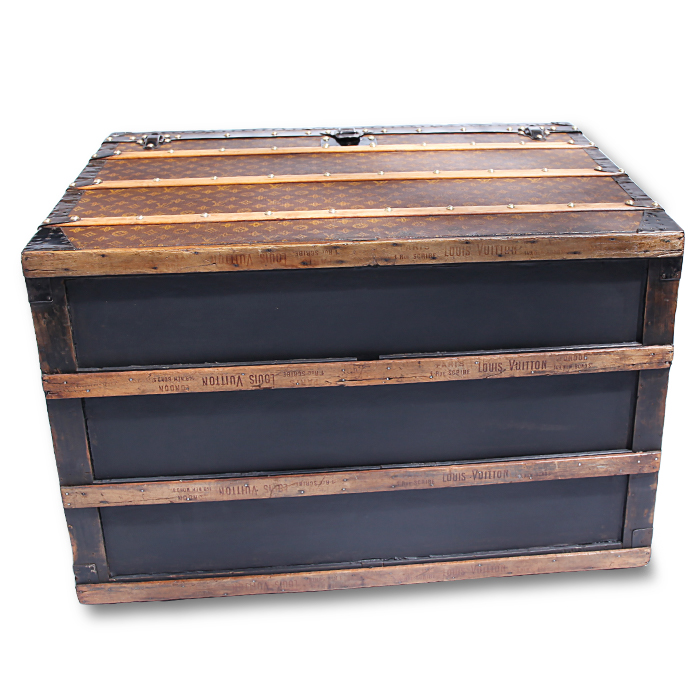 Bauletto Louis Vuitton in tela monogram cerata marrone e gialla - Detail D2