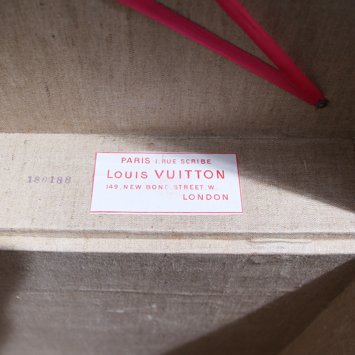 Baul Louis Vuitton en lona Monogram revestida marrón y amarilla - Detail D4