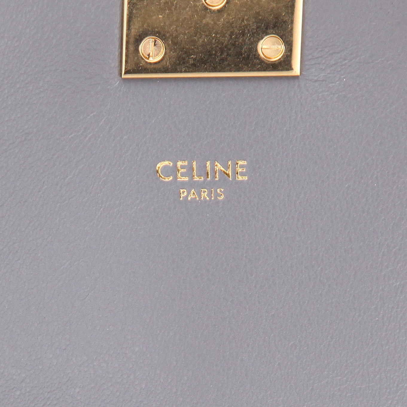 Borsa a tracolla Celine C Bag modello medio in pelle grigia - Detail D2