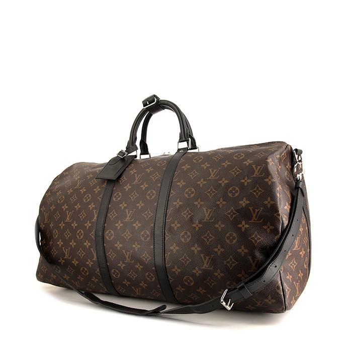 Louis Vuitton // Brown & Black Macassar Keepall 55 Bandoulière Bag – VSP  Consignment