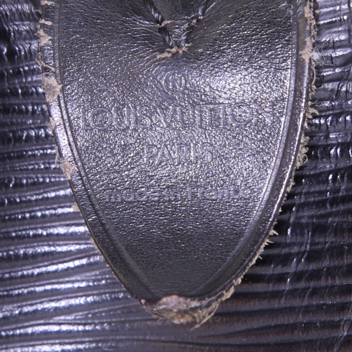 Borsa da viaggio Louis Vuitton Keepall 55 cm in pelle Epi nera - Detail D3