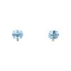 Vintage small earrings in white gold, aquamarine and diamonds - 00pp thumbnail