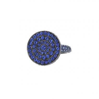 Boucheron ring in blackened gold and sapphires