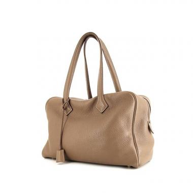 Hermes Victoria handbag in etoupe togo leather