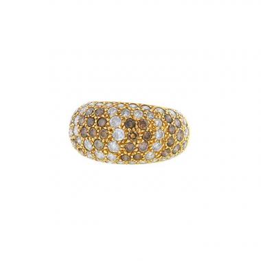 Anello Cartier Sauvage in oro giallo,  diamanti brown e diamanti bianchi