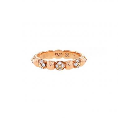 Fred Pain de Sucre Celebration ring in pink gold and diamonds