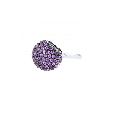 Anello Boucheron Tentation Macaron in oro bianco,  zaffiri rosa e zaffiri viola