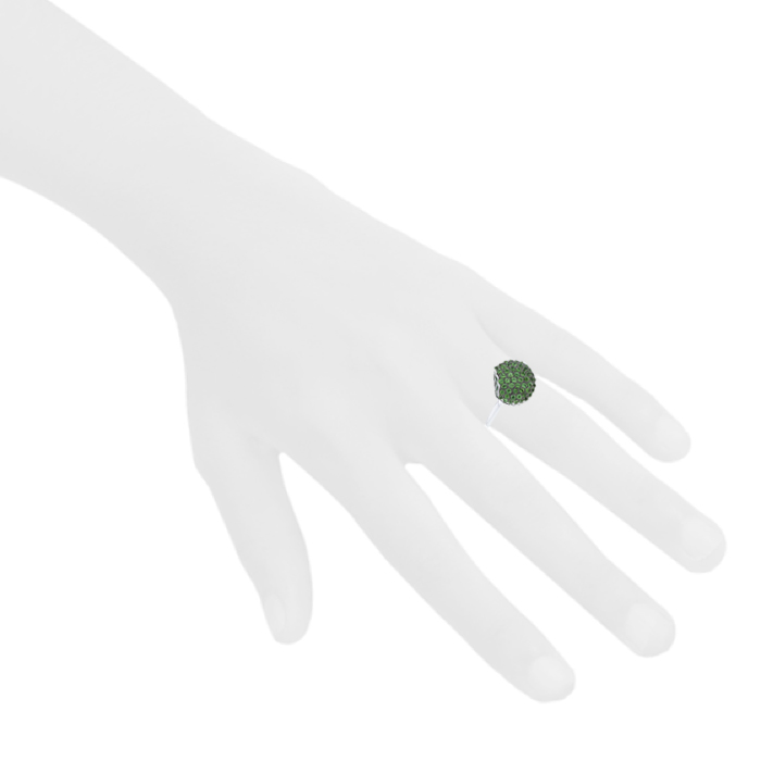 Bague Boucheron Tentation Macaron petit modèle en or blanc et tsavorites - Detail D1