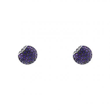 Pendientes Boucheron Tentation Macaron modelo pequeño en oro blanco y amatistas