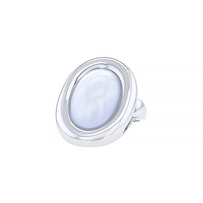 Half-articulated Poiray ring in white gold and chalcedony - 00pp