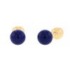 Tiffany & Co 1980's pair of cufflinks in 14 carats yellow gold and lapis-lazuli - 00pp thumbnail