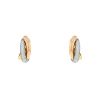Cartier Trinity medium model hoop earrings in 3 golds and diamonds - 00pp thumbnail
