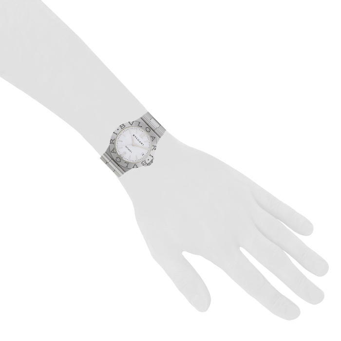 Bulgari Diagono watch in stainless steel Ref: LCV35S Circa 2000 - Detail D1