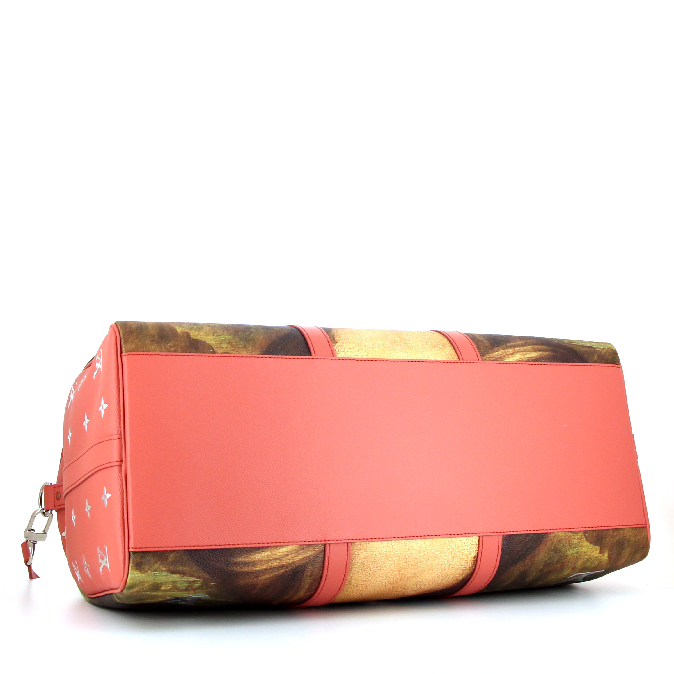Louis Vuitton Keepall 50 cm travel bag in pink leather - Detail D5
