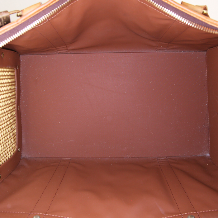 Sac Louis Vuitton Sac chien 40 en toile monogram et cuir naturel - Detail D2