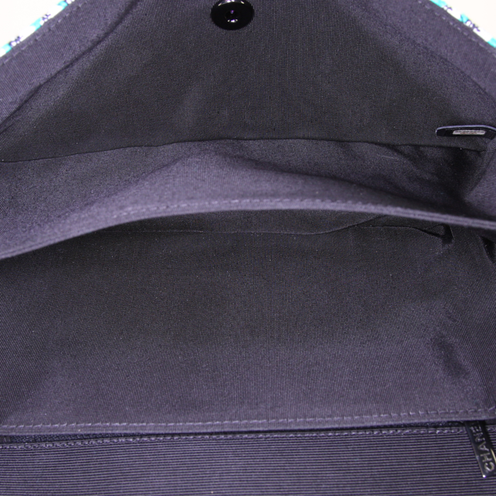 Borsa Chanel Timeless in tweed nero verde e bianco - Detail D3