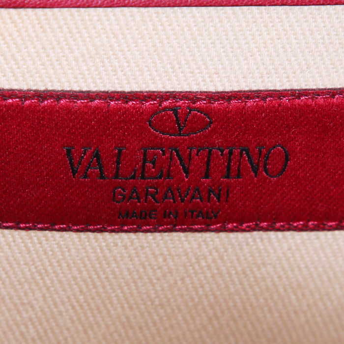 Borsa a tracolla Valentino Rockstud Lock in pelle rossa - Detail D4