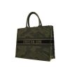 Dior Book Tote shopping bag in khaki camouflage canvas - 00pp thumbnail