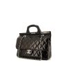 Chanel Shopping CC Delivery shoulder bag in black quilted leather - 00pp thumbnail