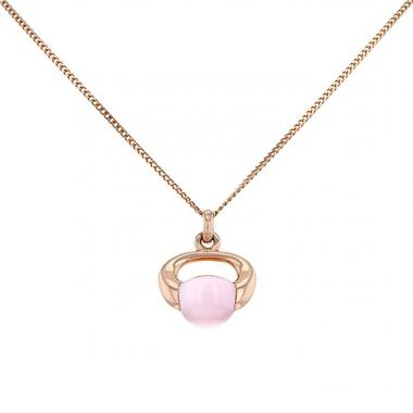 Pendentif Pomellato Luna en or rose et quartz rose