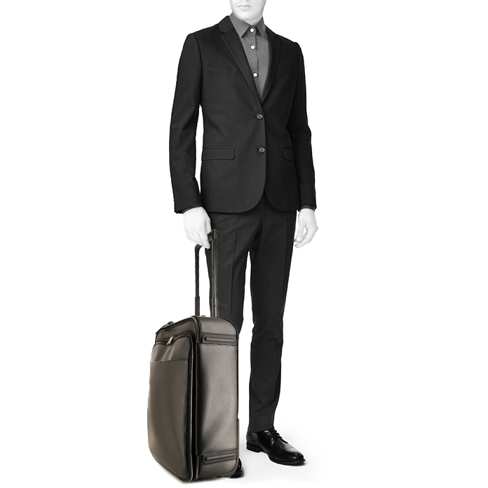 Valise souple Louis Vuitton Pegase en cuir taiga noir - Detail D1