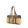 Prada handbag in beige canvas and beige water snake - 00pp thumbnail