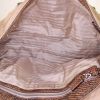 Prada handbag in beige canvas and beige water snake - Detail D2 thumbnail