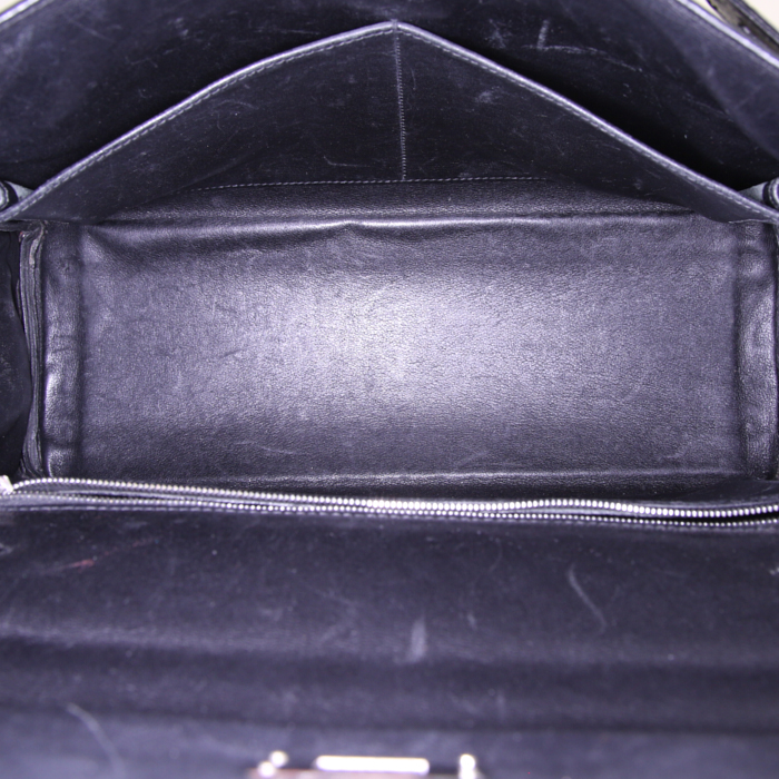 Hermes Kelly 32 cm handbag in black Swift leather - Detail D3